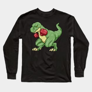 Dinosaur as boxer with boxing gloves Long Sleeve T-Shirt